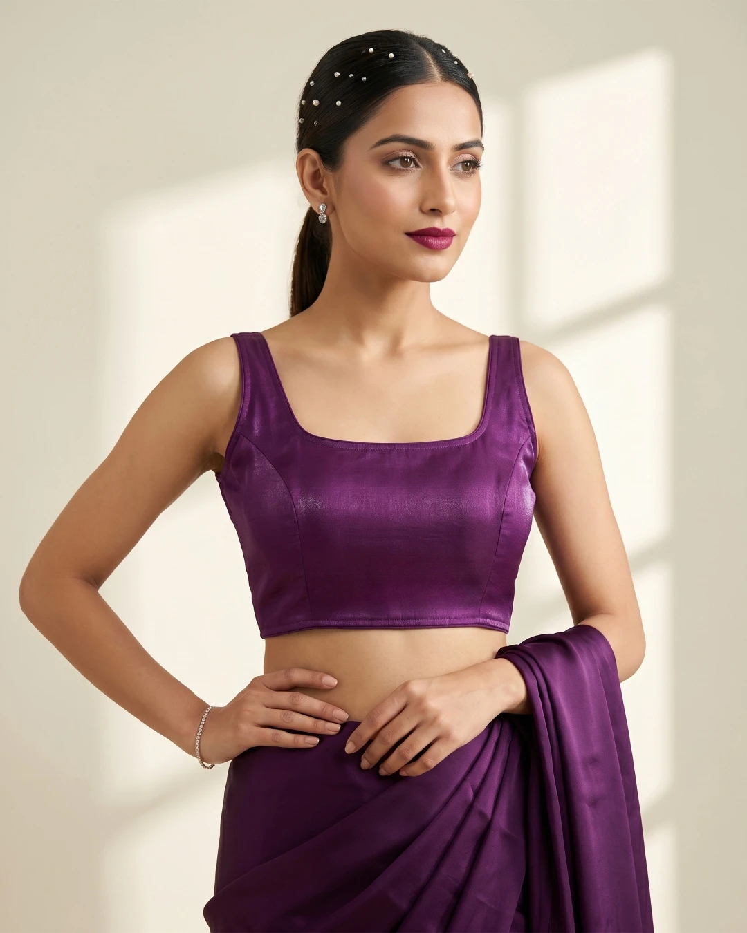 Purple Samo Silk Blouse