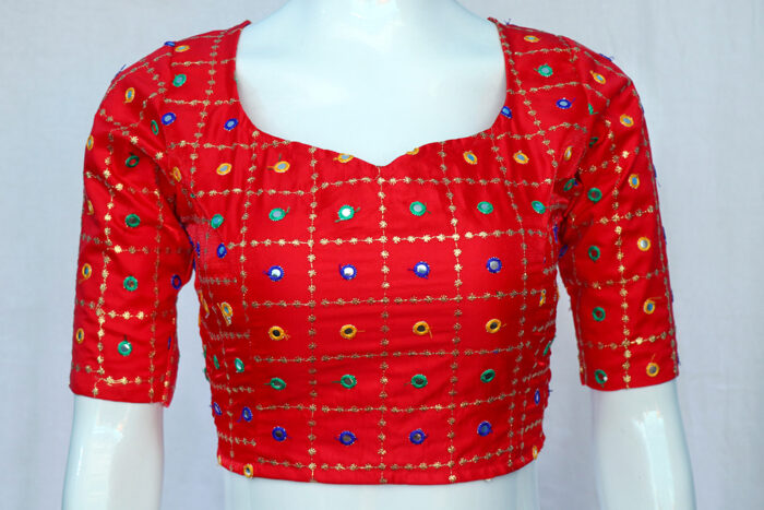 Silk Red Deep Neck Gota Blouse, Size: 32 at Rs 250/piece in Ghaziabad