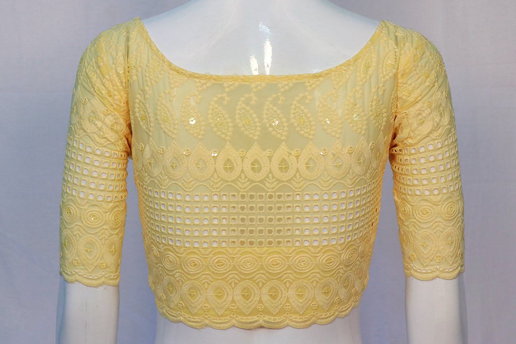 yellow embroidered blouse