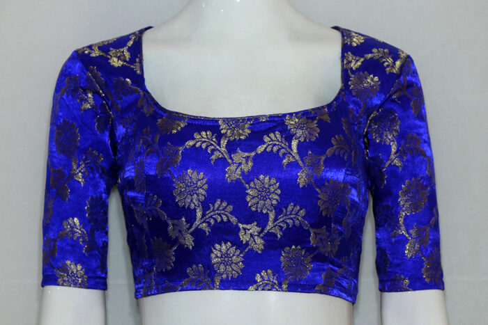 Royal Blue Color Satin Benarasi Blouse | Ritz Fashion Trendz