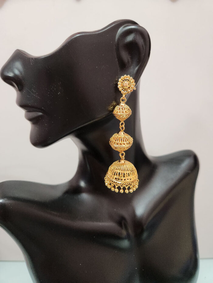 Shining Diva Gold-Plated Contemporary Oxidised Jhumkas Earrings -  Absolutely Desi