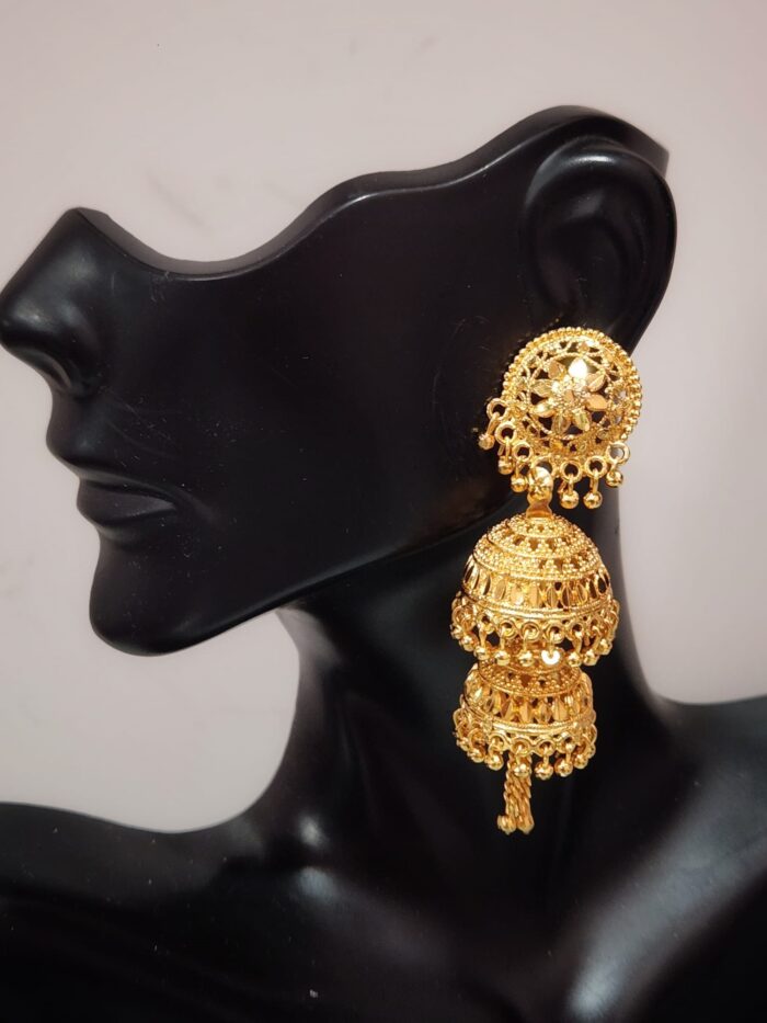 Buy Gold plated Imitation Jewelry Real AD Stones Daily Wear Jhumka Earrings  online - Griiham