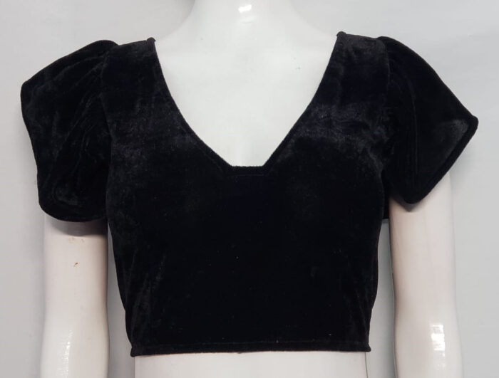 Velvet V Neck Crop Top